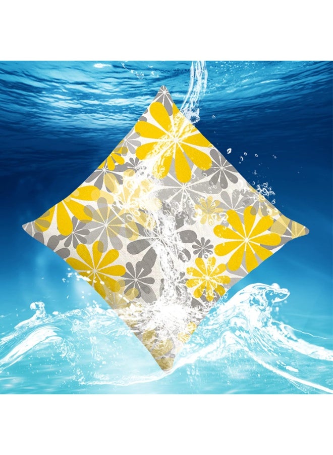 DUNISO 4Pcs Throw Pillow Covers, Linen Pillow Covers Floral Design Square Cushion Cover,Flower Pillowcase,Comfortable and Durable,for Couch Chair Sofa Bed Living Room Home Decor ,45*45cm - Image 5